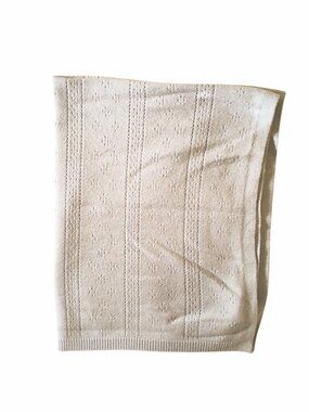 First Steps Gray Knit Open Weave Baby Security Lovey Blanket 29" X 36"